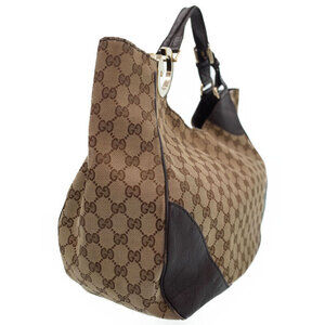 Gucci Hobo Brown Canvas GG Charlotte Bag